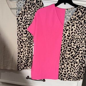Chic Leopard Print and Pink Blouse bundle, perfect condition